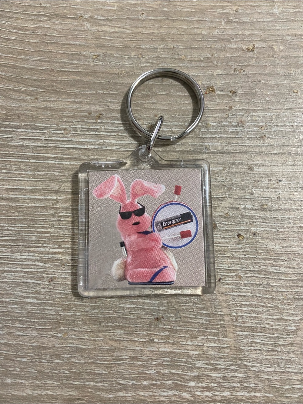 Vintage Pink Energizer Bunny / London Drugs Keychain - Acrylic Square